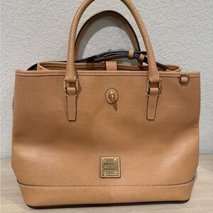Dooney & Bourke Tan Saffiano Perry Satchel Bag